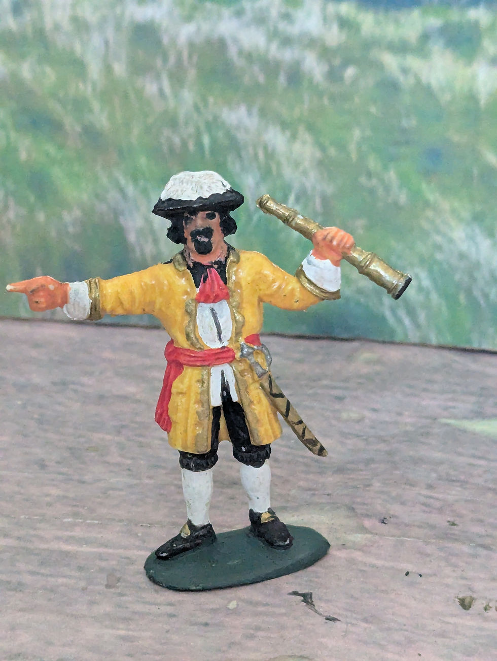 Thumbnail: Charben 54mm Painted Pirate With Telescope 1970's