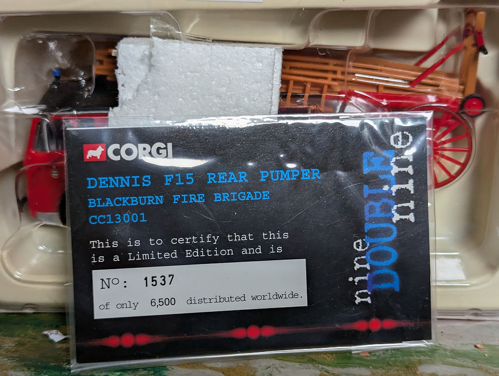 Thumbnail: Corgi CC13001 Nine Double Nine Dennis F15 Rear Pumper - Blackburn Fire Brigade -