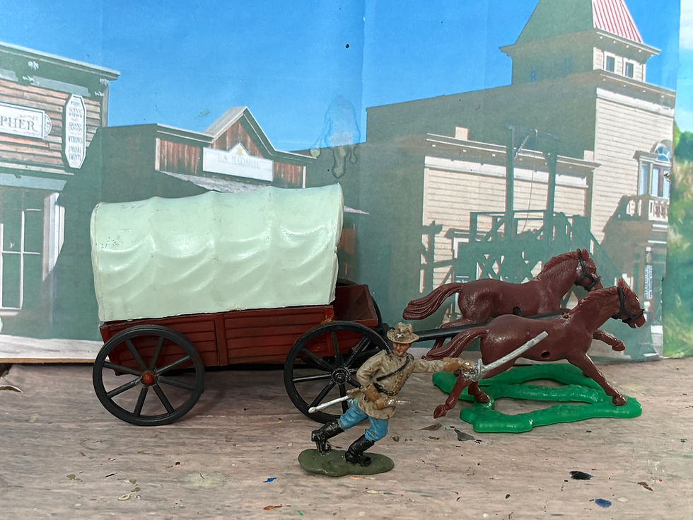 Thumbnail: Timpo Copy Plastic 2 Horse Covered Wagon