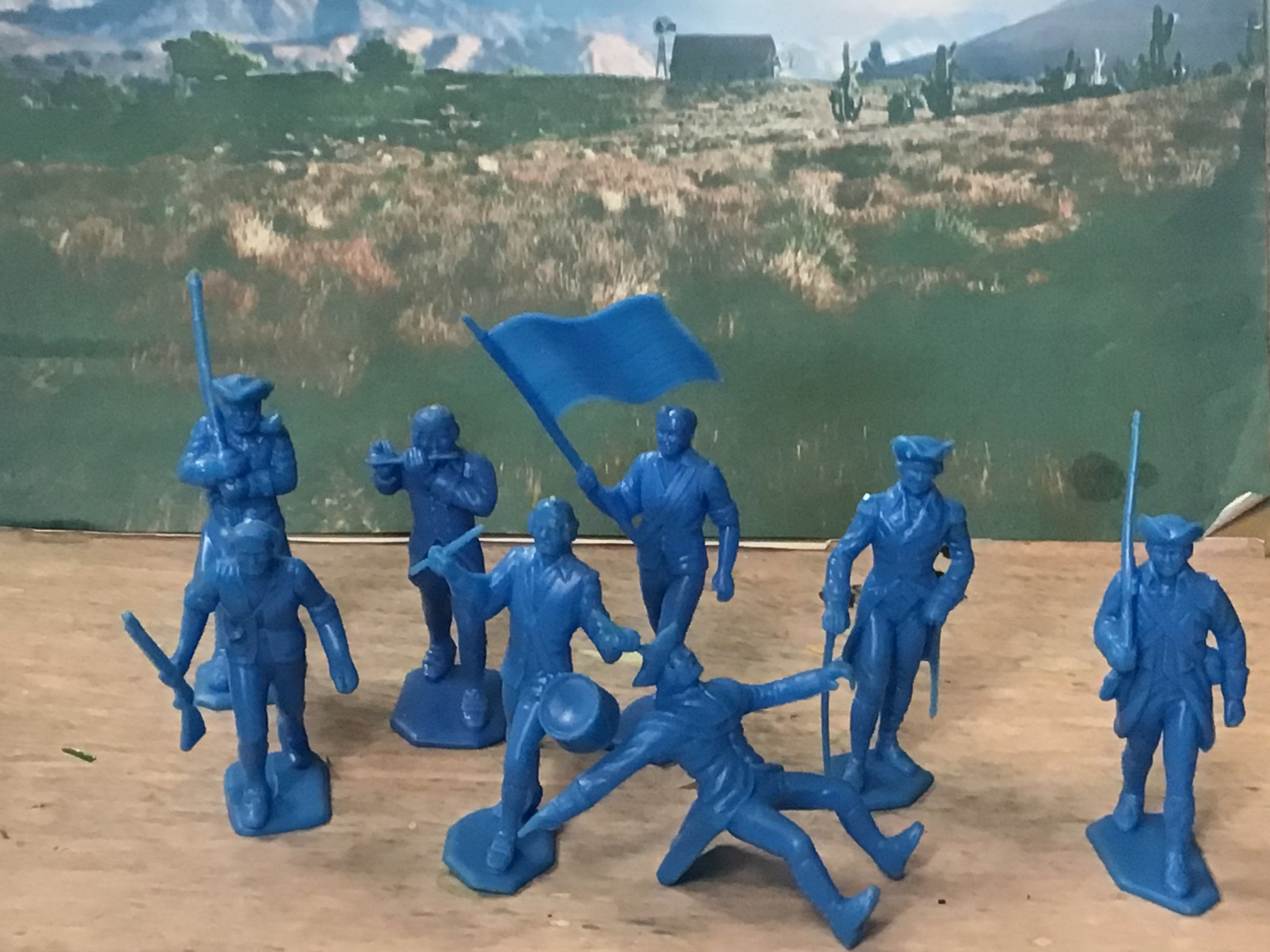 Marx 60mm Plastic Figures Revolutionary Wars American Figures Excellent Full Set