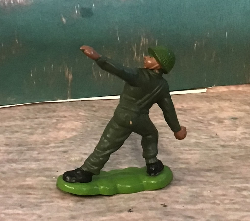 Thumbnail: Britain' Herald H16 British Infantry Light Green Net Helmet with grenade