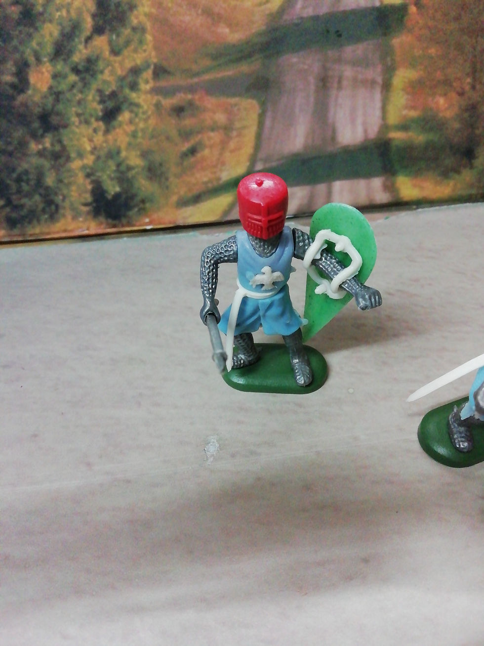 Thumbnail: Hard to Find 2 x Timpo Knights Blue Surcoat and Red Helmets 