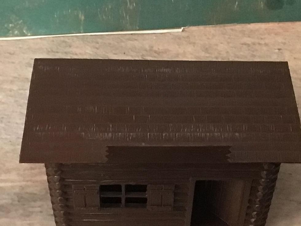 Thumbnail: Marx Recast Plastic Log Cabin 11.5 x6x 7cm