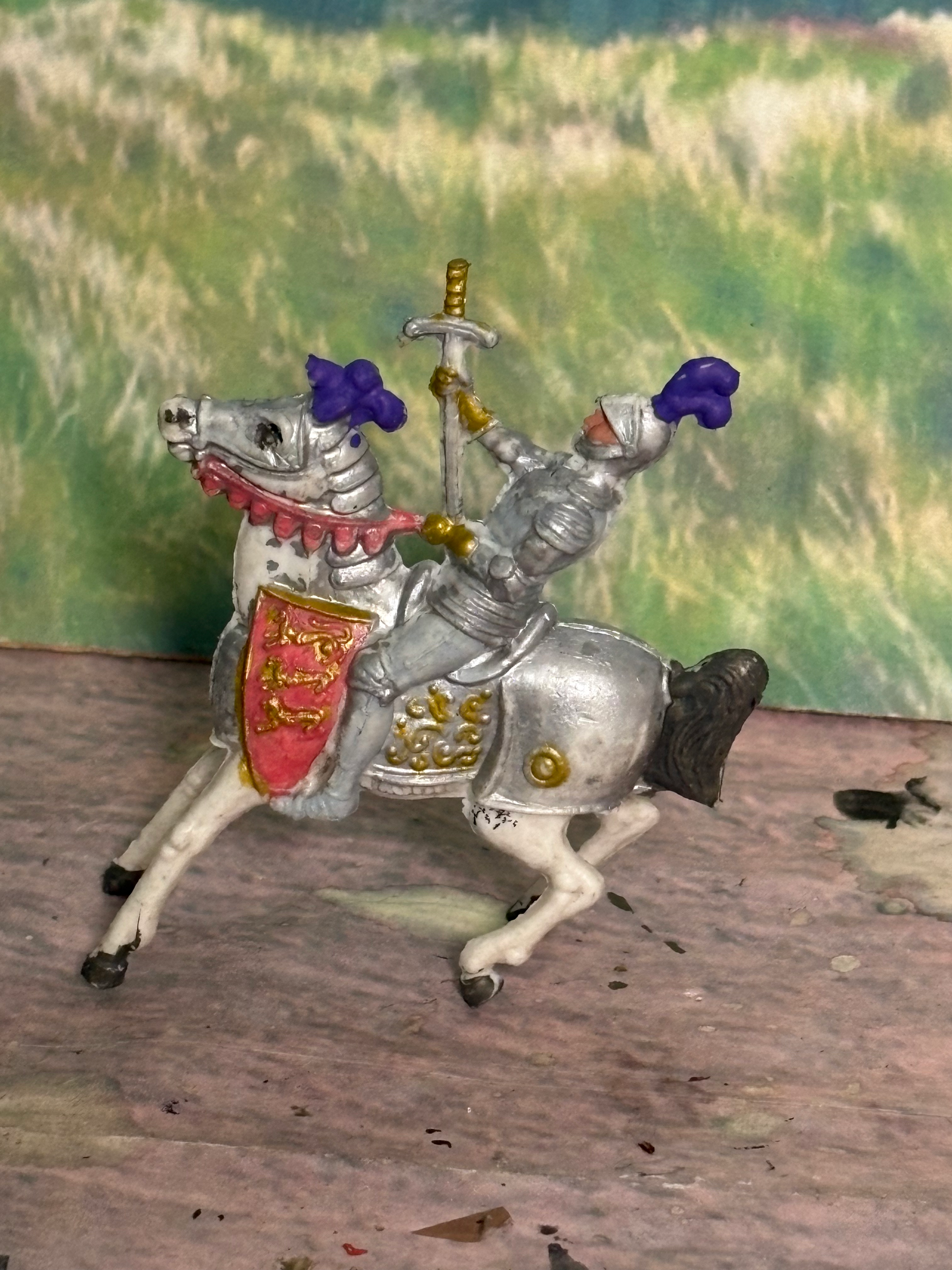 Unknown Mounted Knight with Sword 70mm Tall