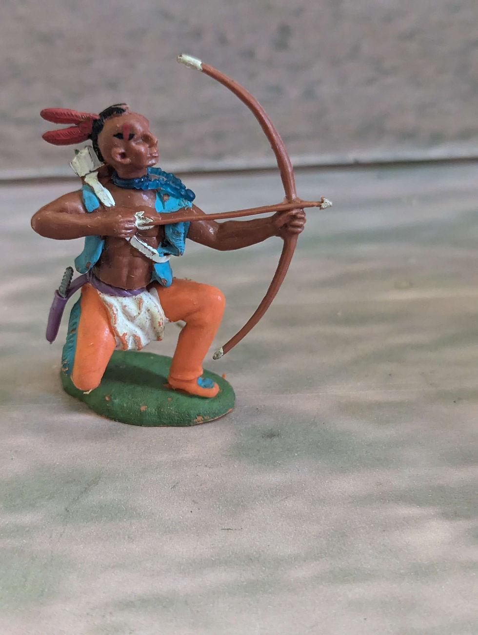 Thumbnail: Britains ltd Swoppets H554 Western Figures Indian With Bow Kneeling