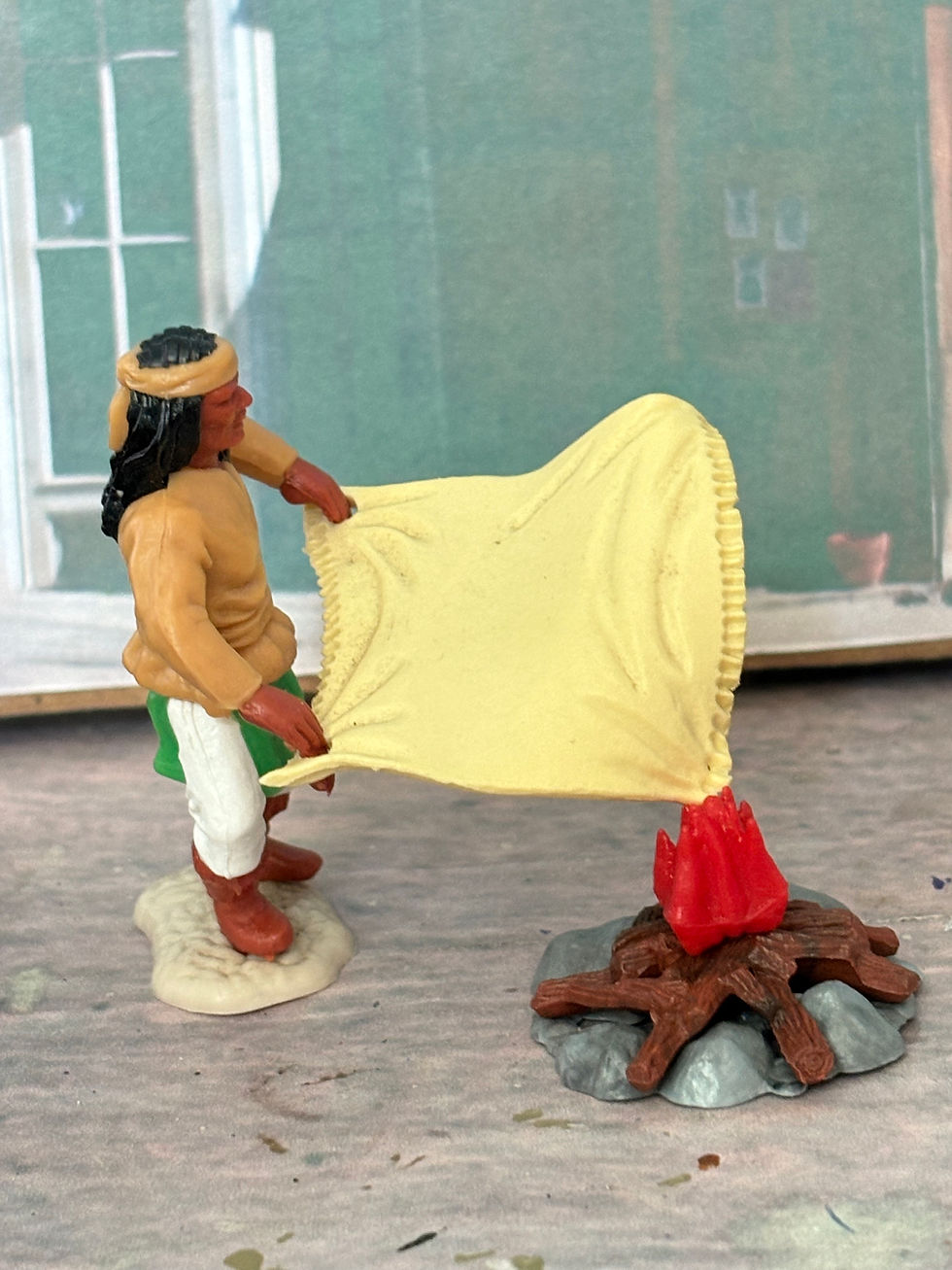 Thumbnail: Timpo  Swoppet's  Plastic Figures Native American Apache Smoke Signal