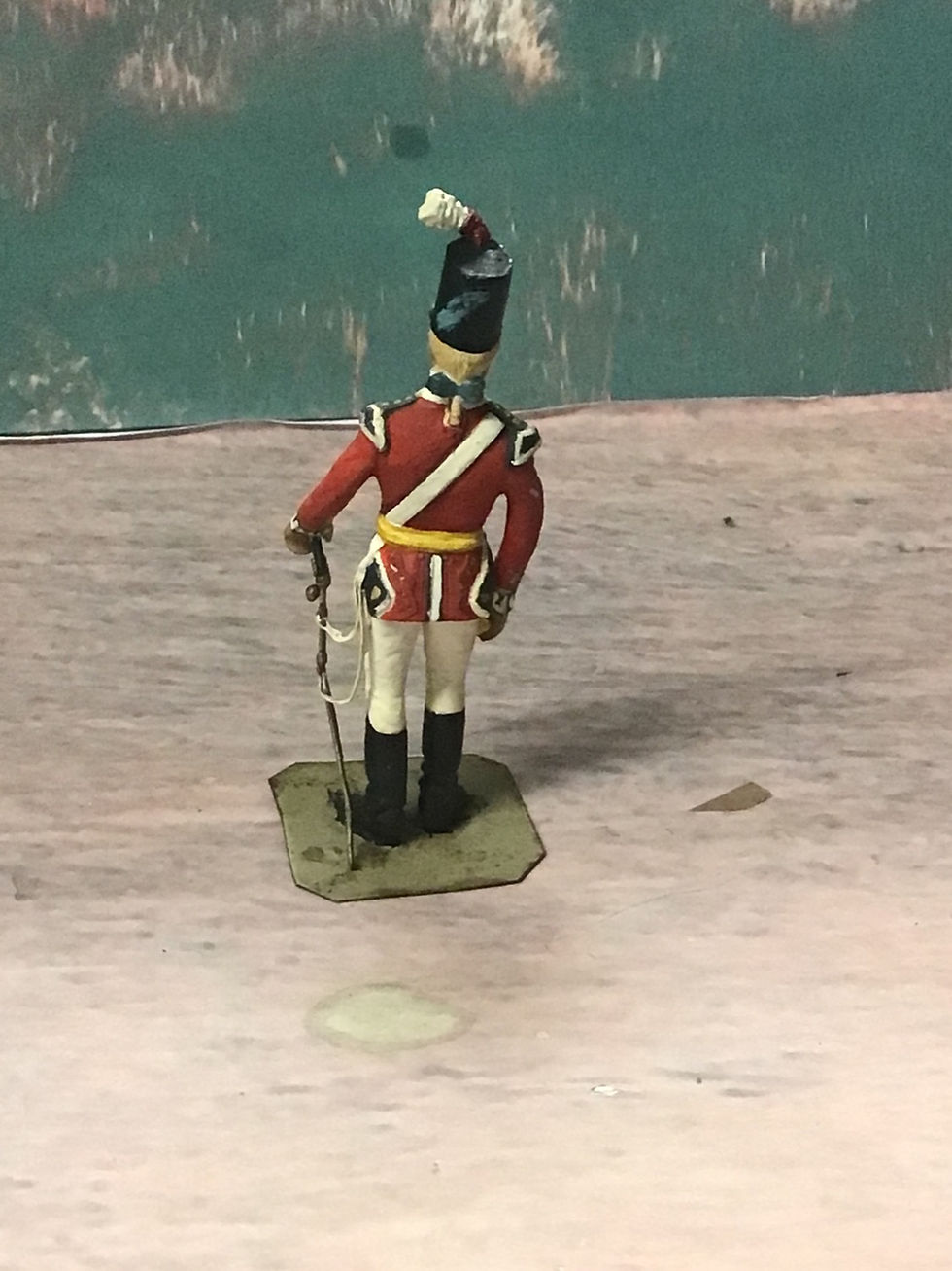 Thumbnail: Vintage Napoleonic Metal Figure 54mm British Redcoat Officer