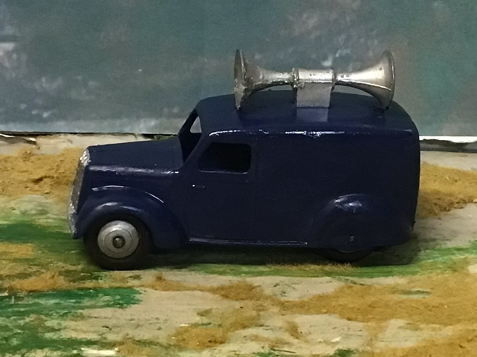 Thumbnail: Vintage Dinky Toys 34C/492 Loud Speaker Van Dark Blue Silver Hubs