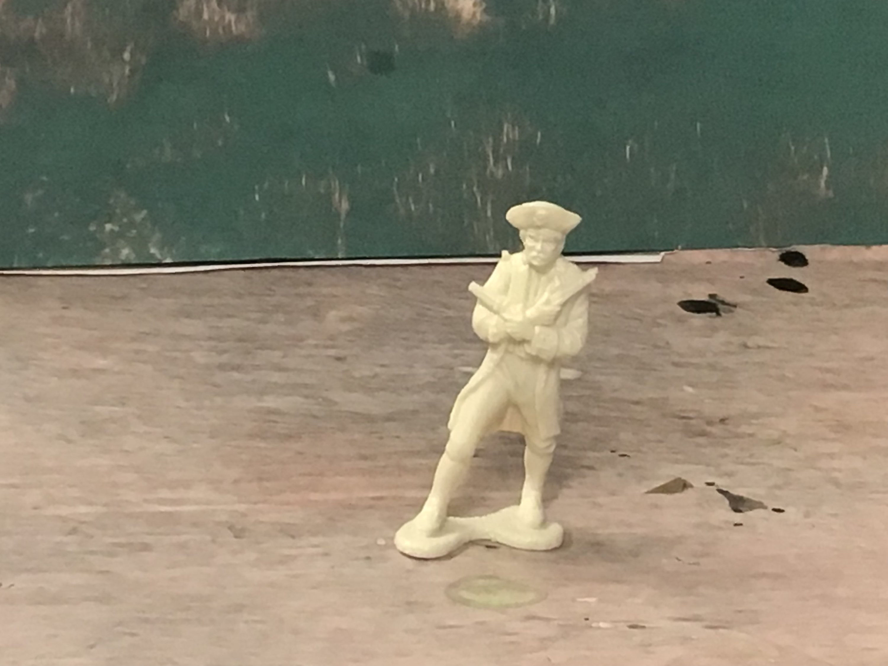 Marx 54mm Mold Shot Pirate Captain White Plastic