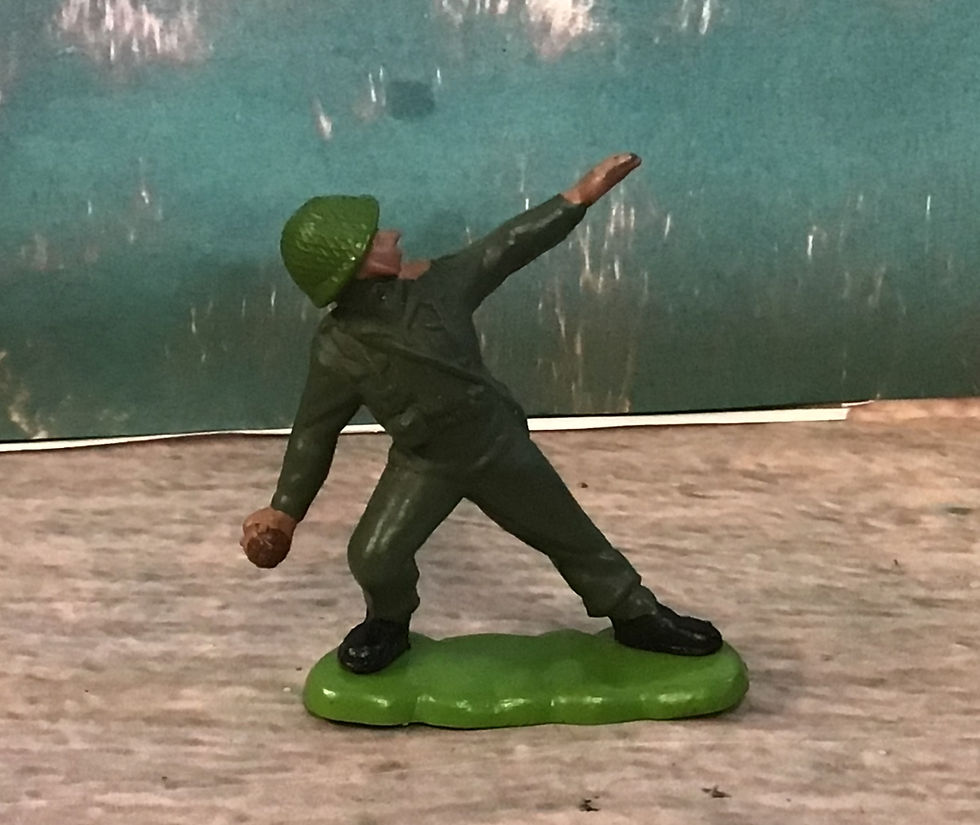 Thumbnail: Britain' Herald H16 British Infantry Light Green Net Helmet with grenade