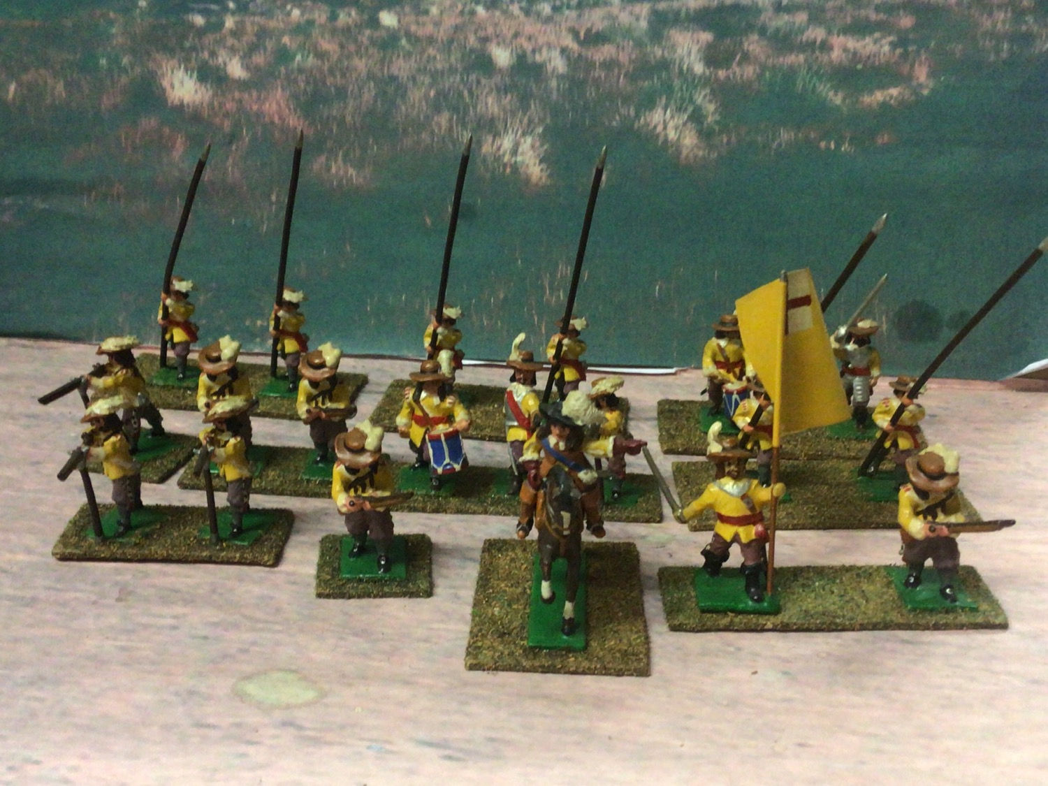 20 Hinchcliffe Metal 28mm ECW Talbots Yellow Coats Painted Wargame Figur