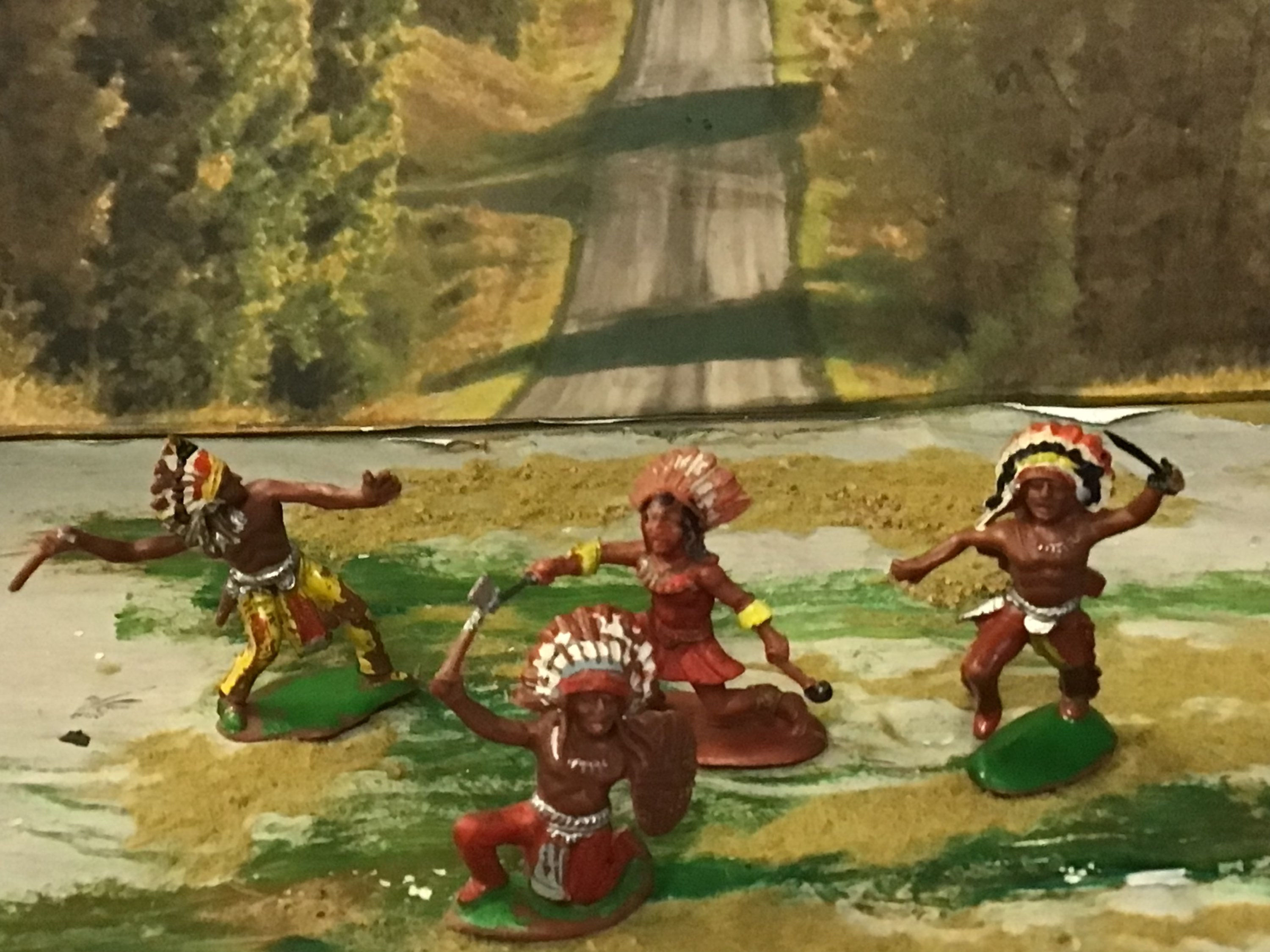 Vintage Cherilea 50mm Native American Indians X4 Figures