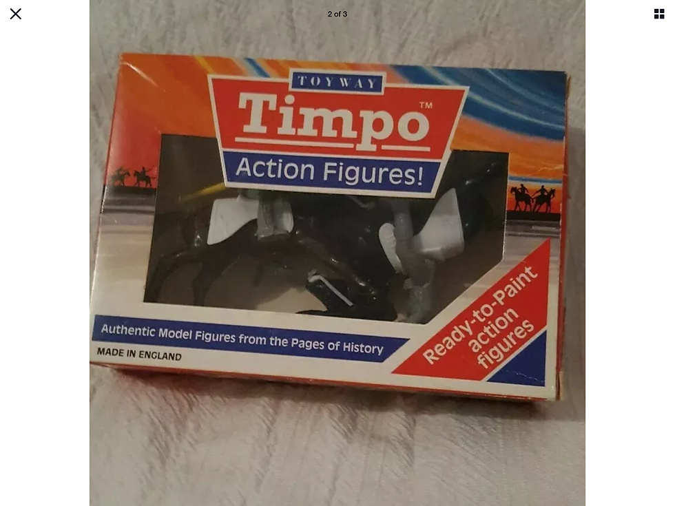 Thumbnail: Timpo 1/32 Plastic Toy Soldiers Waterloo Prussian Calvary Mounted x2