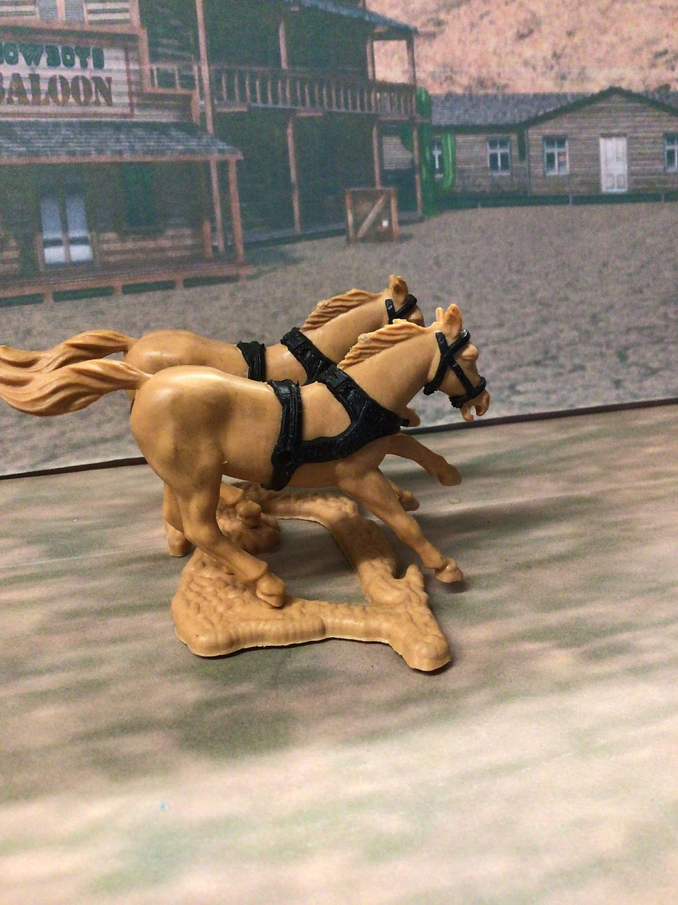 Thumbnail: Timpo Toys Stage Coach /Wagon Horses 1 Pair Tan/ Brown