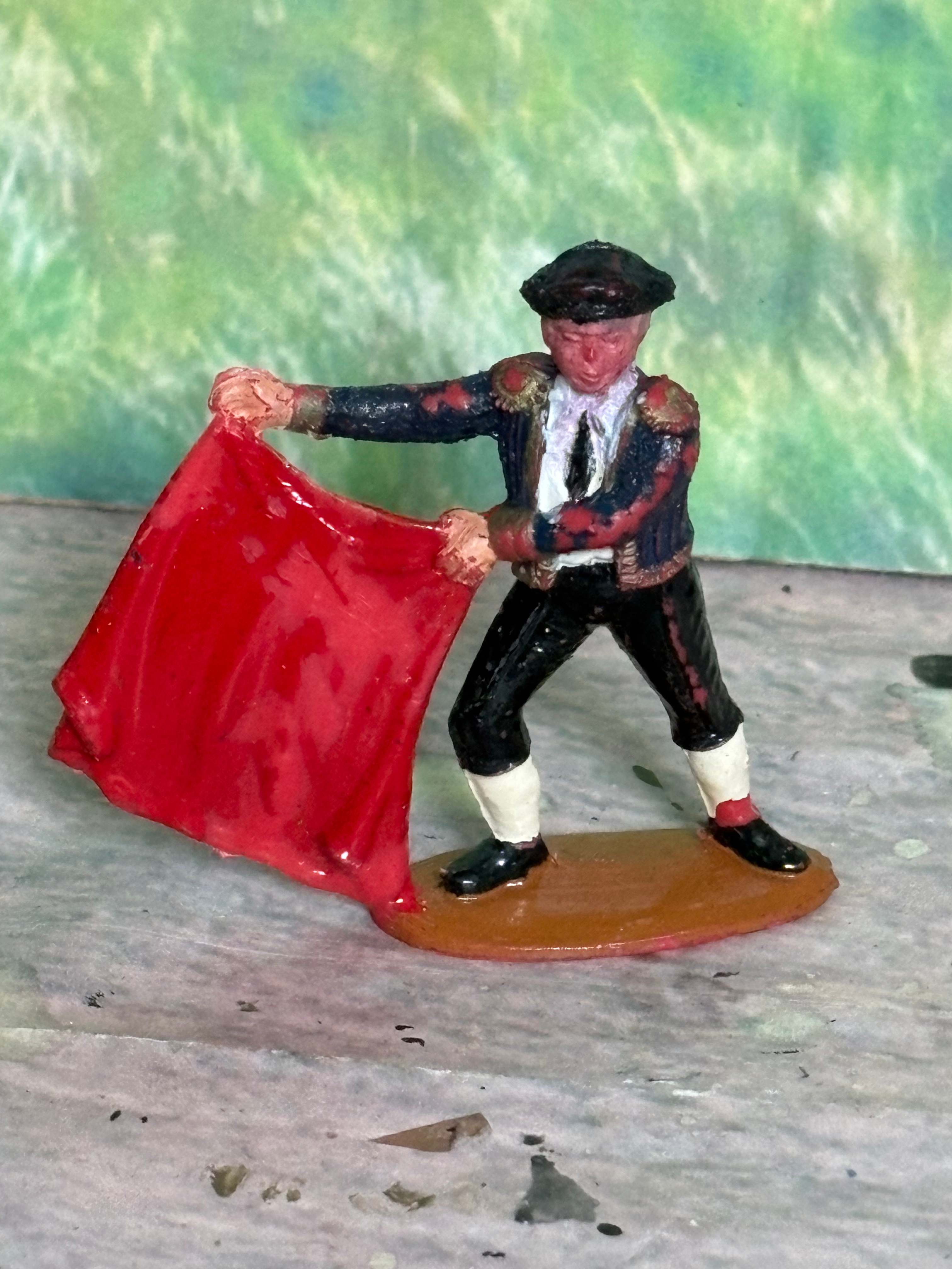 Unknown Maker 1/32 Various Plastic Bull Fighter and Bull Ind. Figures