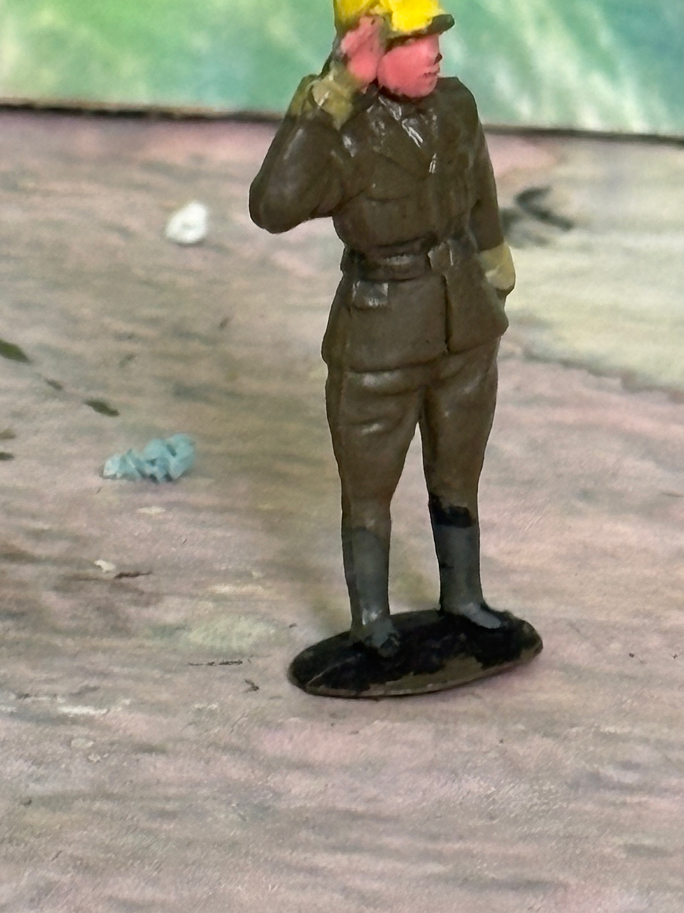Thumbnail: Unknown Plastic Figure 40mm Motorcycle AA Patrolman Saluting