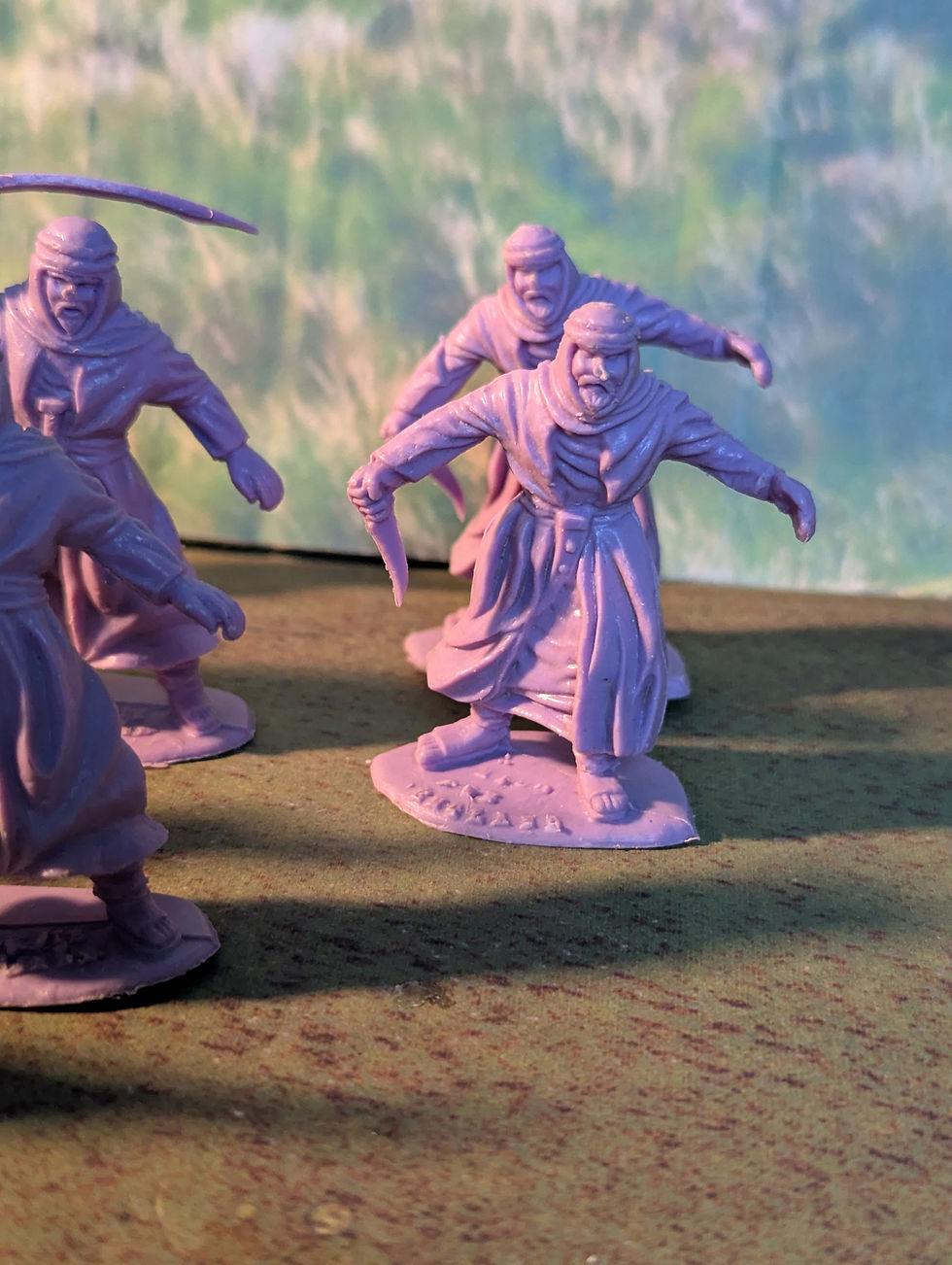 Thumbnail: Vintage Timpo Action Packs Arabs 1:32   purple plastic x 10  loose