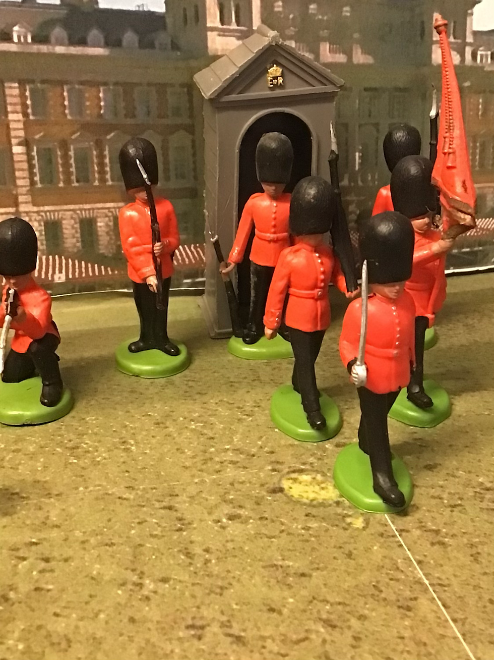 Thumbnail: Vintage Britains Ltd Scots Guards Full Set 10 Figures