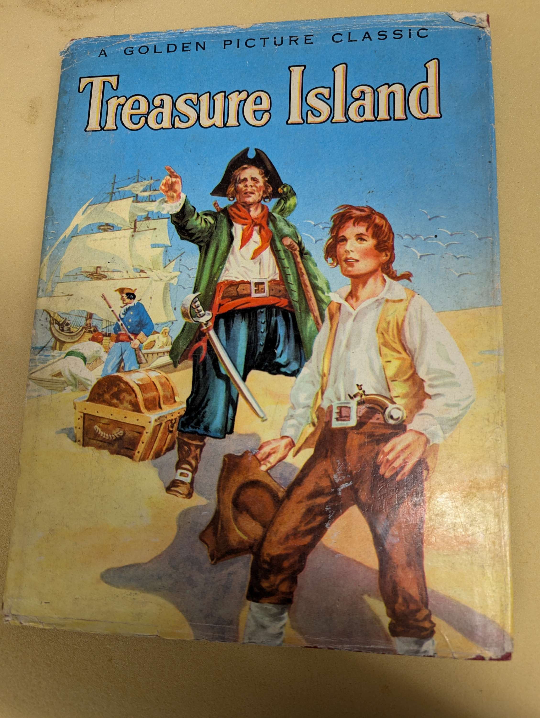 Treasure Island Vintage Large Hard Backed Book A Golden Picture Classic