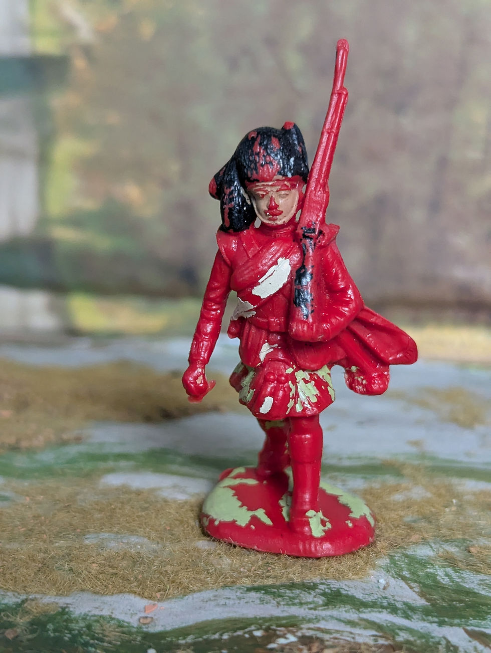 Thumbnail: Vintage Cherilea Toys Plastic Scots Highland Marching Pipes & Drums Ind.