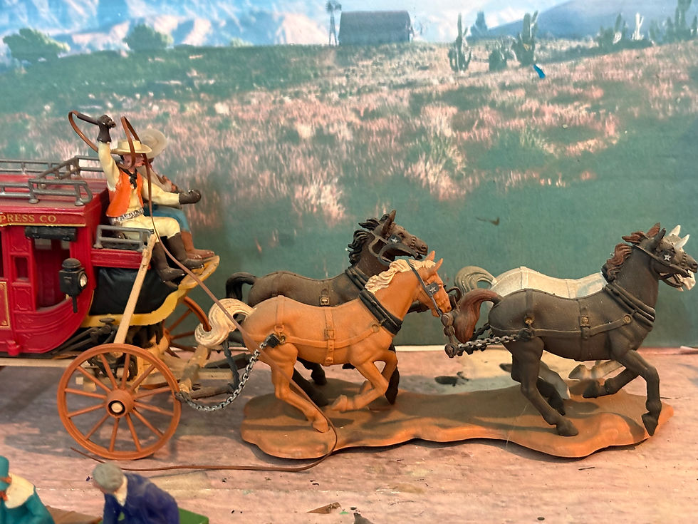 Thumbnail: Vintage  Britain's LTD. Concord Overland Stagecoach and Figures