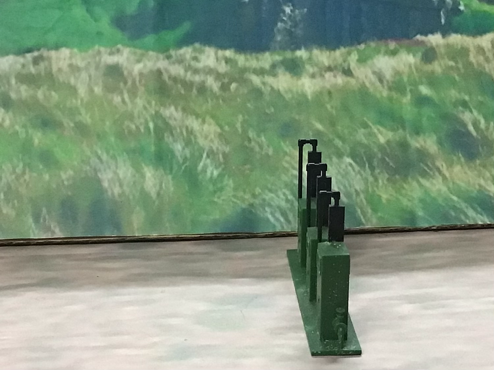 Thumbnail: model railways green petrol pumps x3