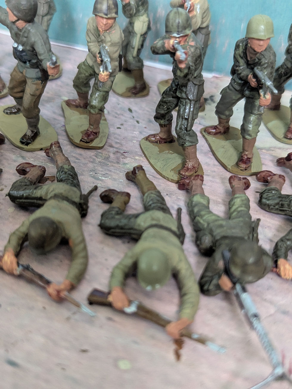 Thumbnail: Airfix WWII  20x  American Infantry/Marines 1/32 Painted  All Excellent