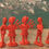 Thumbnail: Charbens Re-Issue Red Plastic Figures Guards Marching Band x8