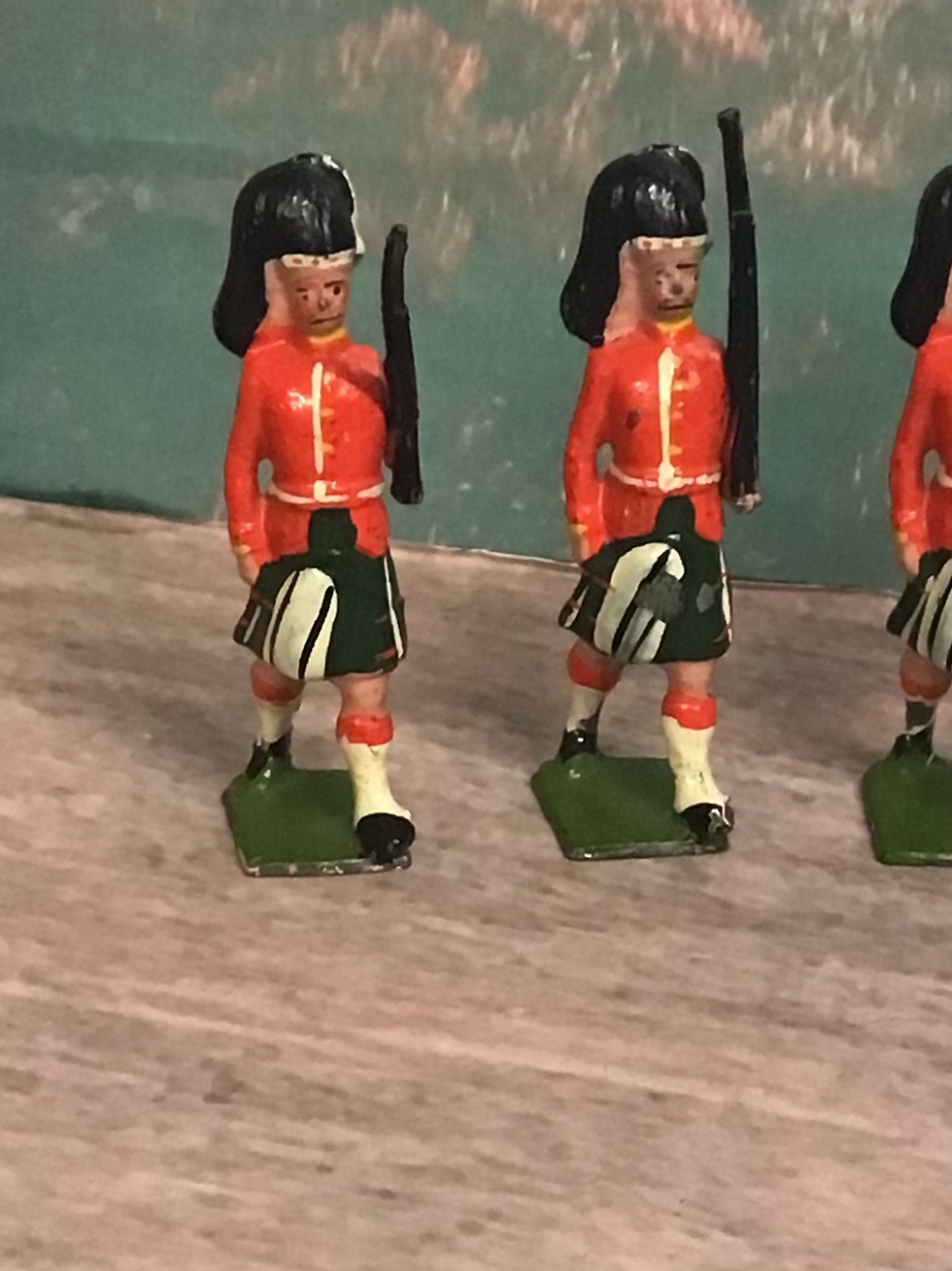 Thumbnail: Vintage Britains Seaforth Highlanders Hollow Cast 54mm Figures