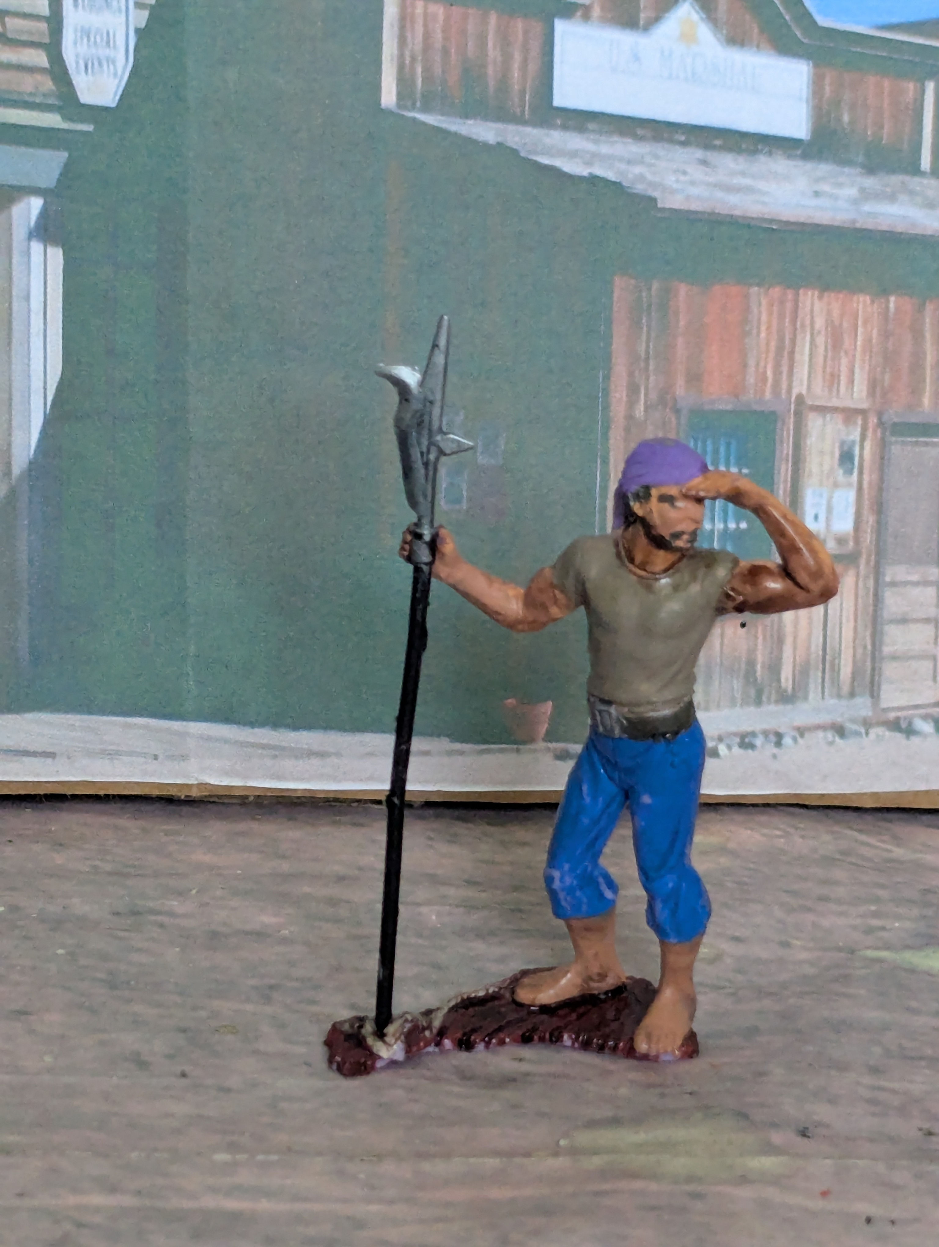 Recast Marx  Warriors of the World Dixie Bull Pirate with Pike Painted