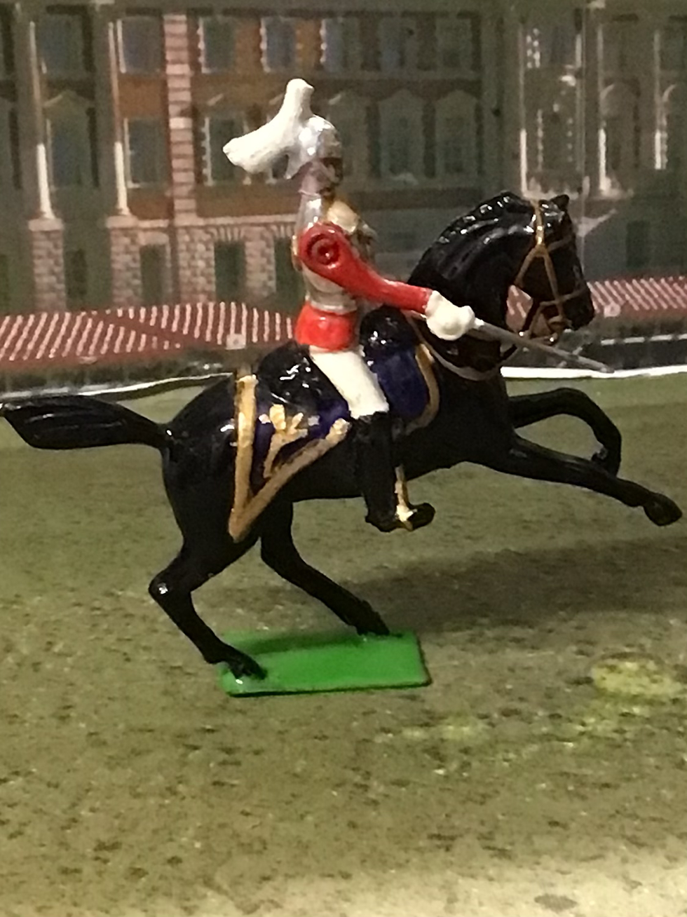Thumbnail: Vintage Britain's Ltd. Metal/Lead Mounted Life Guards Officer on Rearing Horse