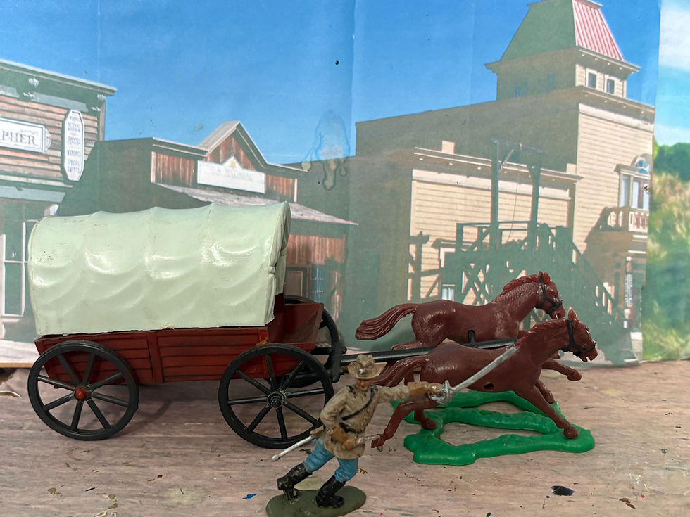 Thumbnail: Timpo Copy Plastic 2 Horse Covered Wagon