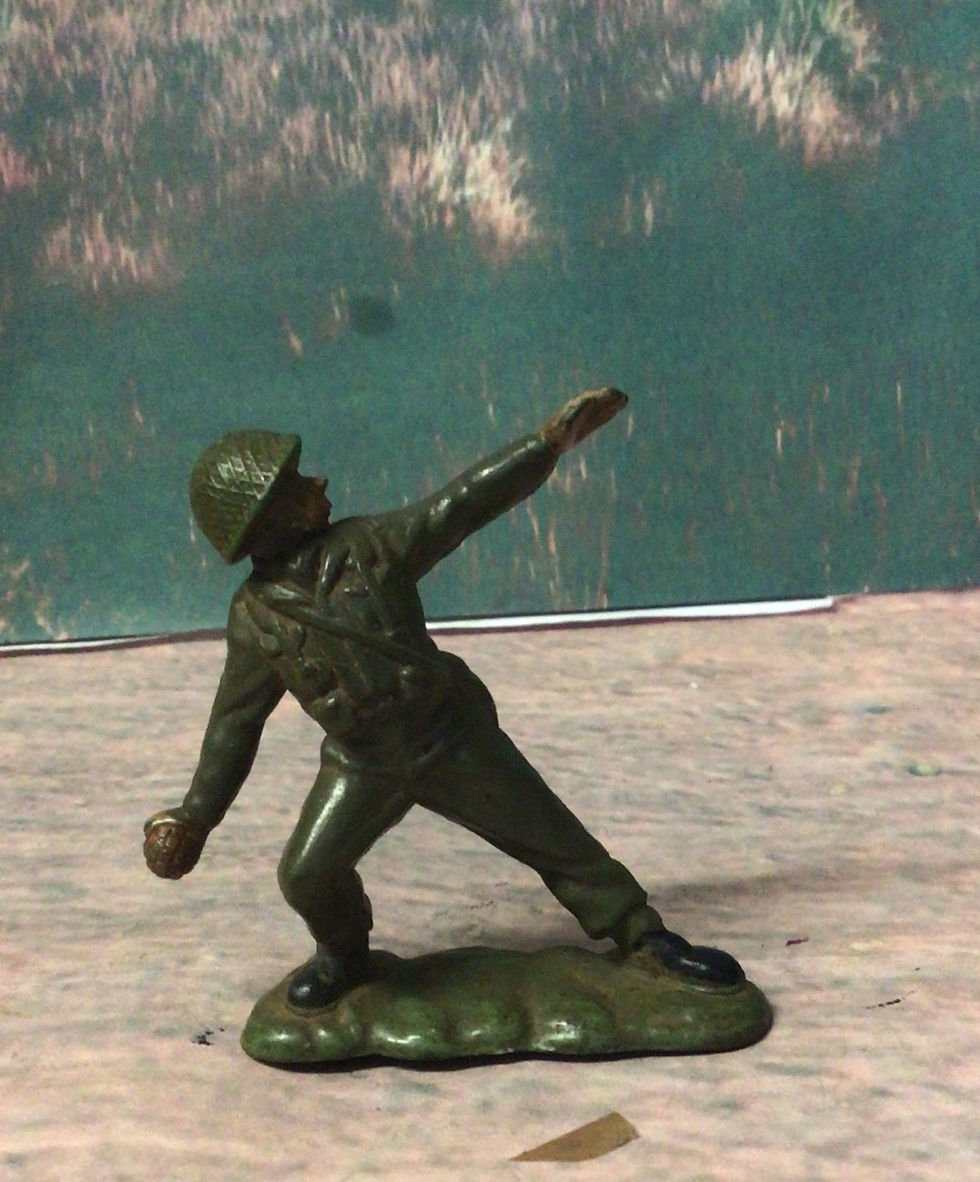 Thumbnail: Britain' Herald H16 British Infantry Light Green Net Helmet with grenade