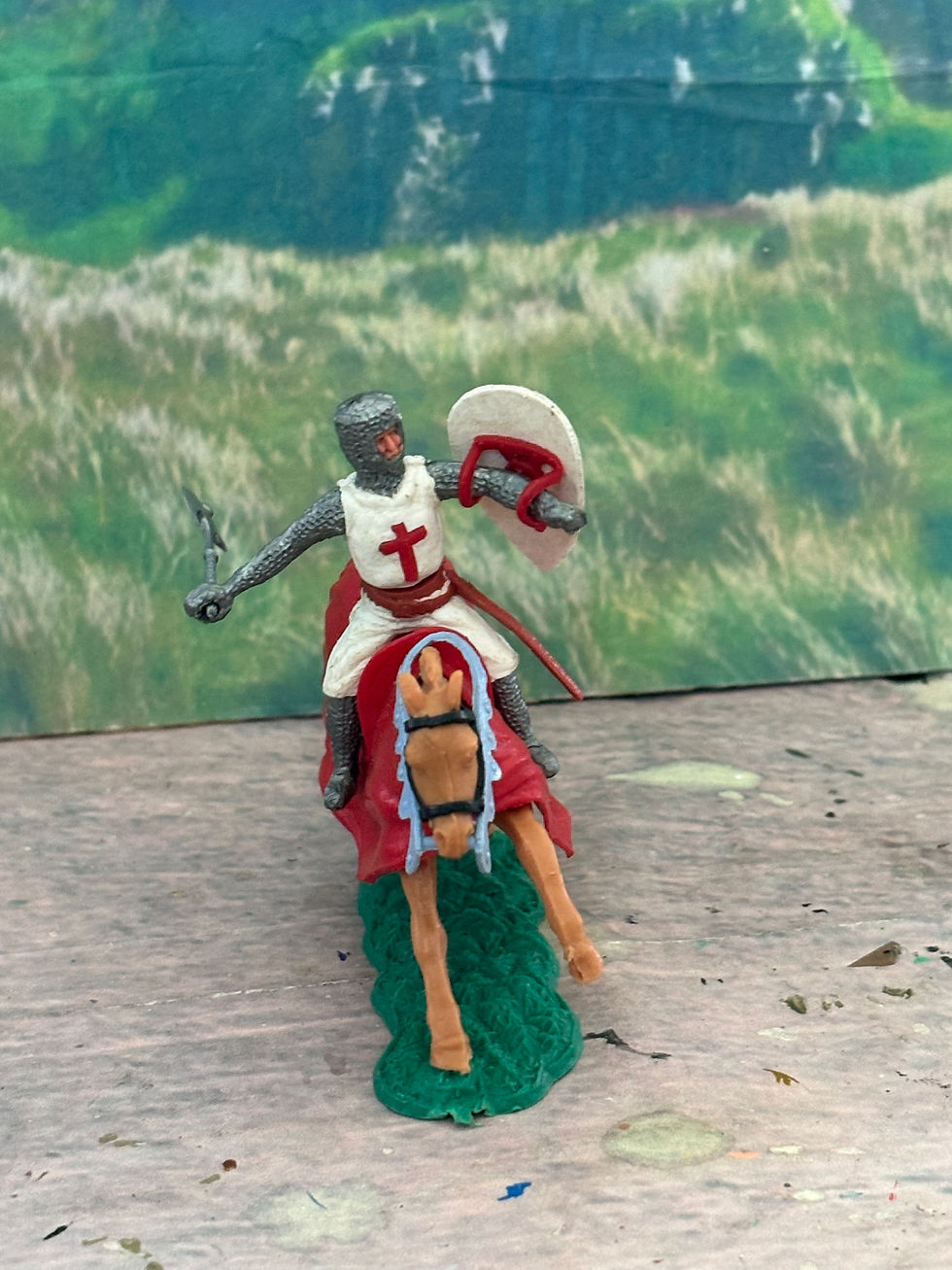 Thumbnail: Timpo Toys Swoppet's  1/32 Plastic Figures Templar Knights Mounted Ind.