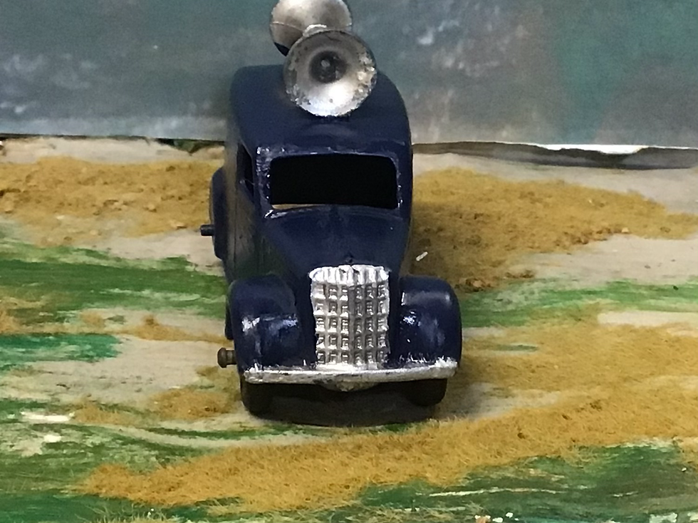 Thumbnail: Vintage Dinky Toys 34C/492 Loud Speaker Van Dark Blue Silver Hubs