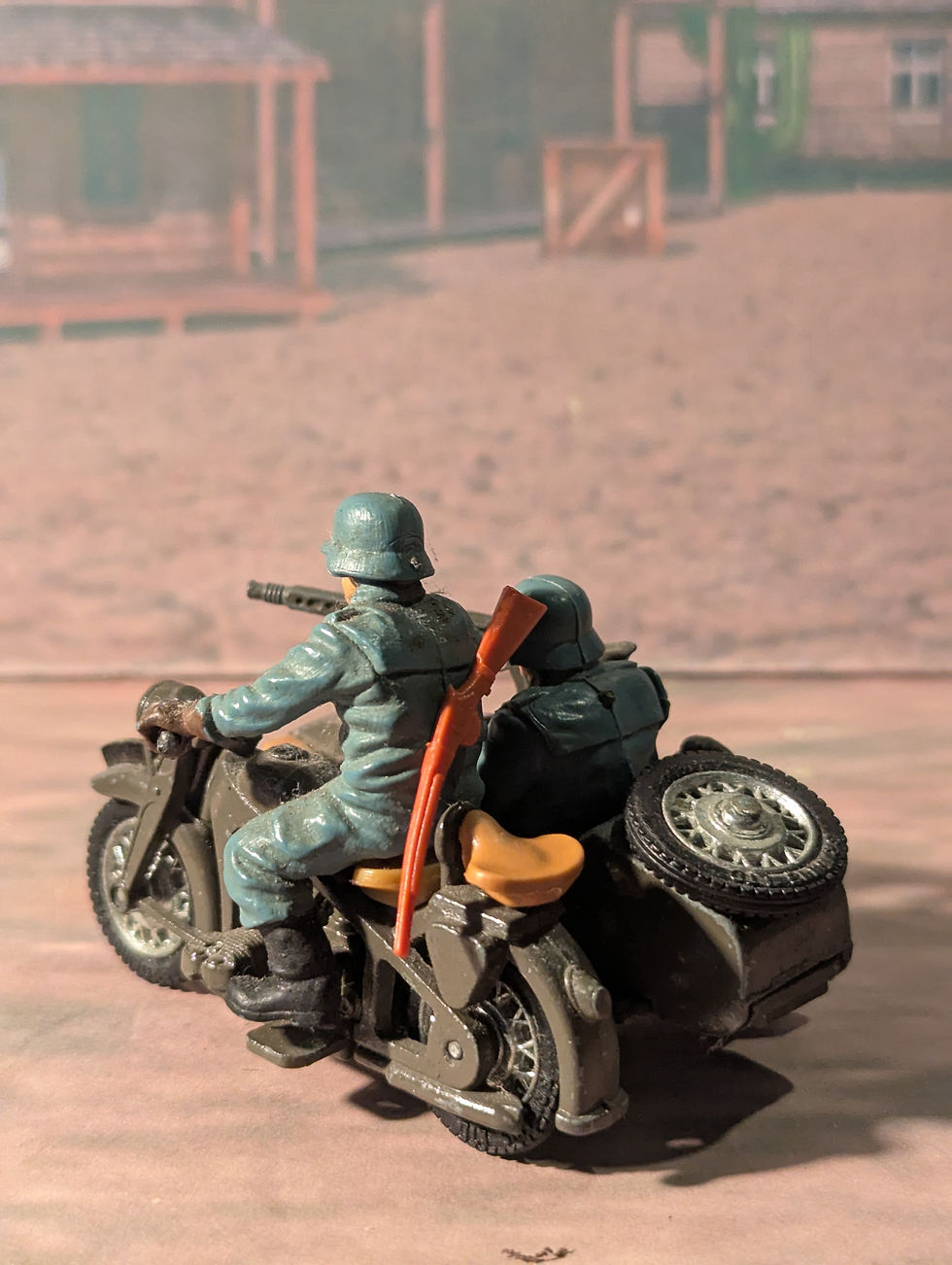 Thumbnail: Britains Deetail German Motorcycle and Sidecar