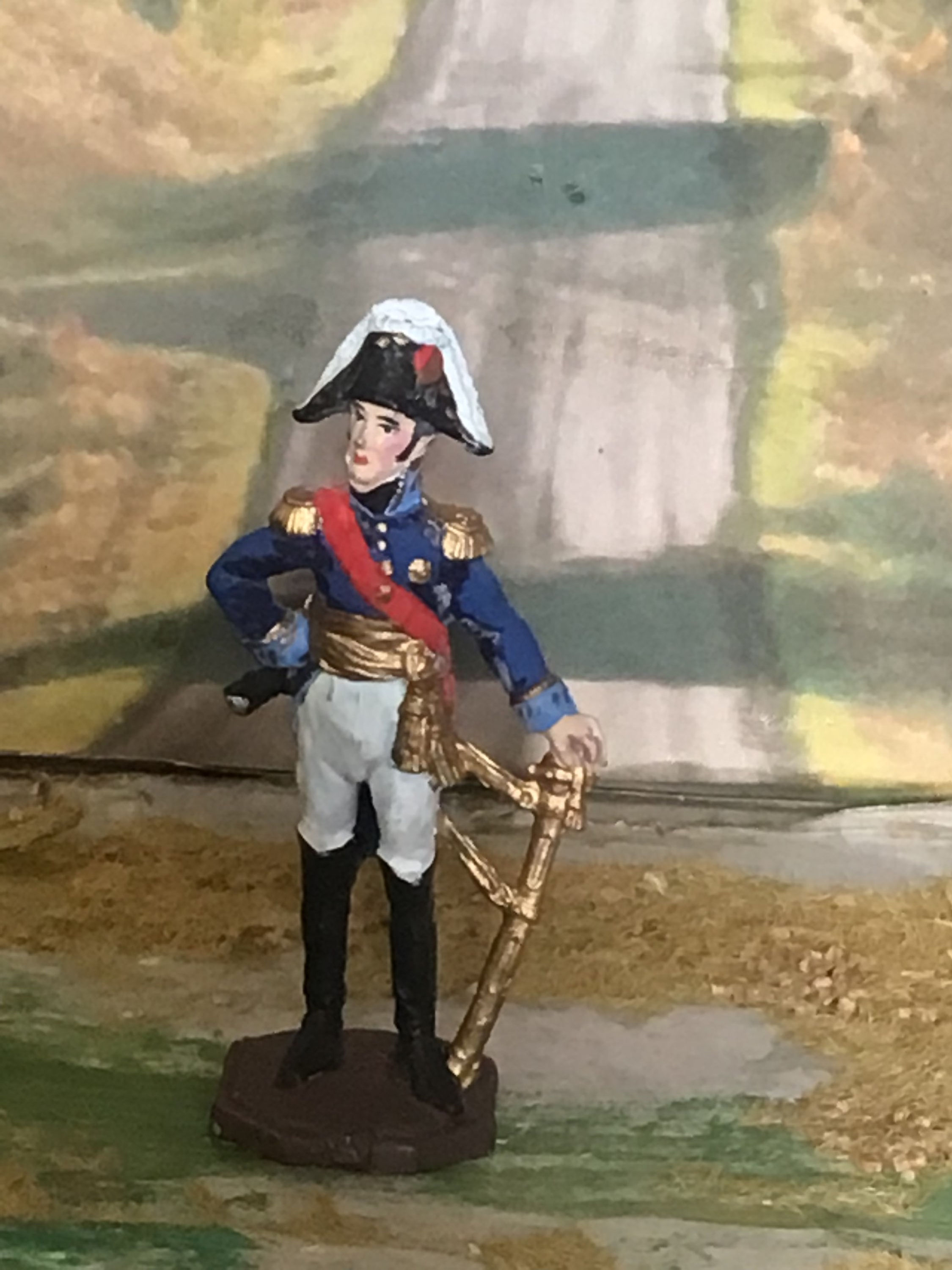 Vintage Napoleonic Metal Figure 54mm French General 