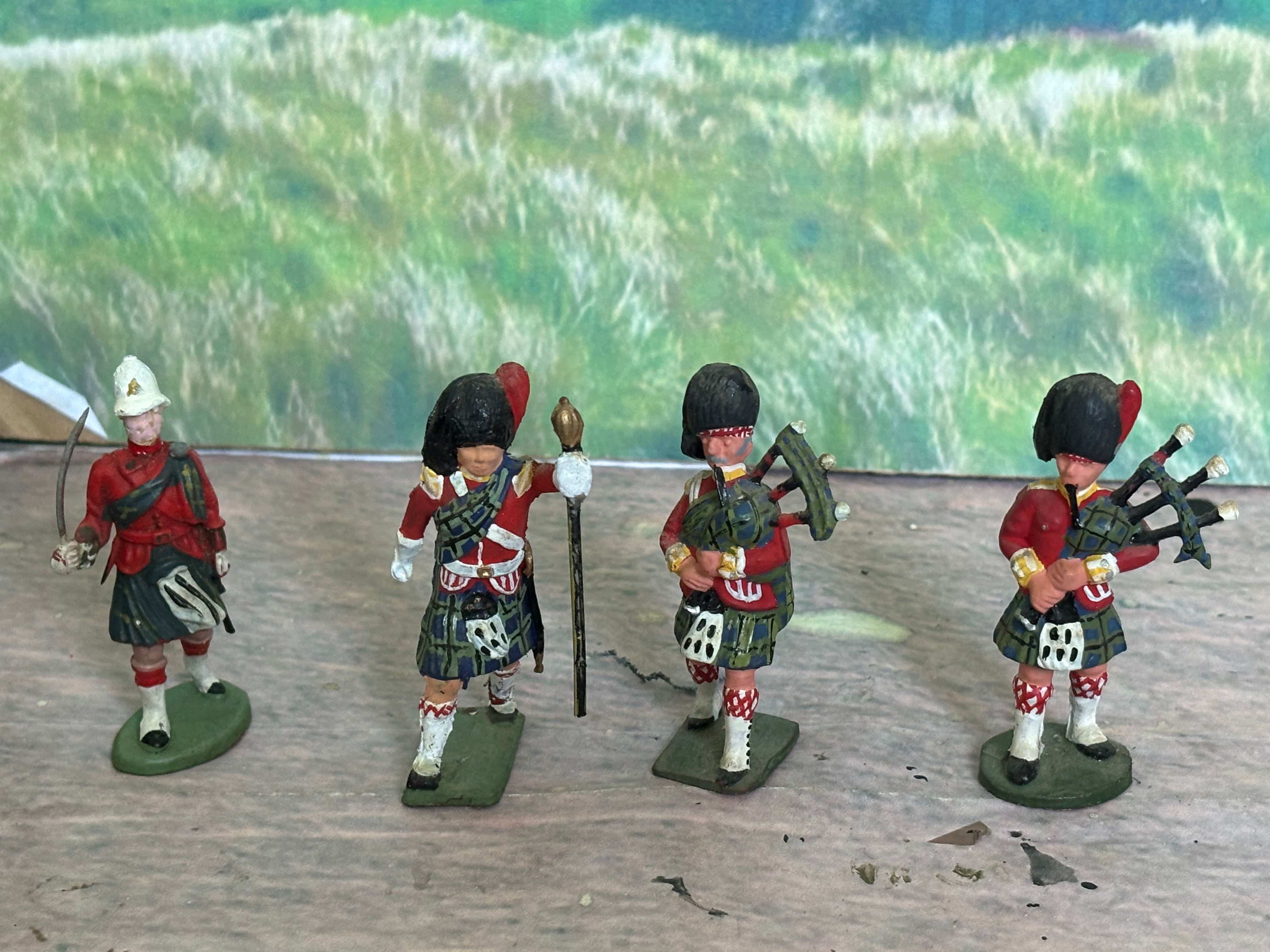 Unknown Maker 1/32 Plastic Figure Scottish Highlander Painted