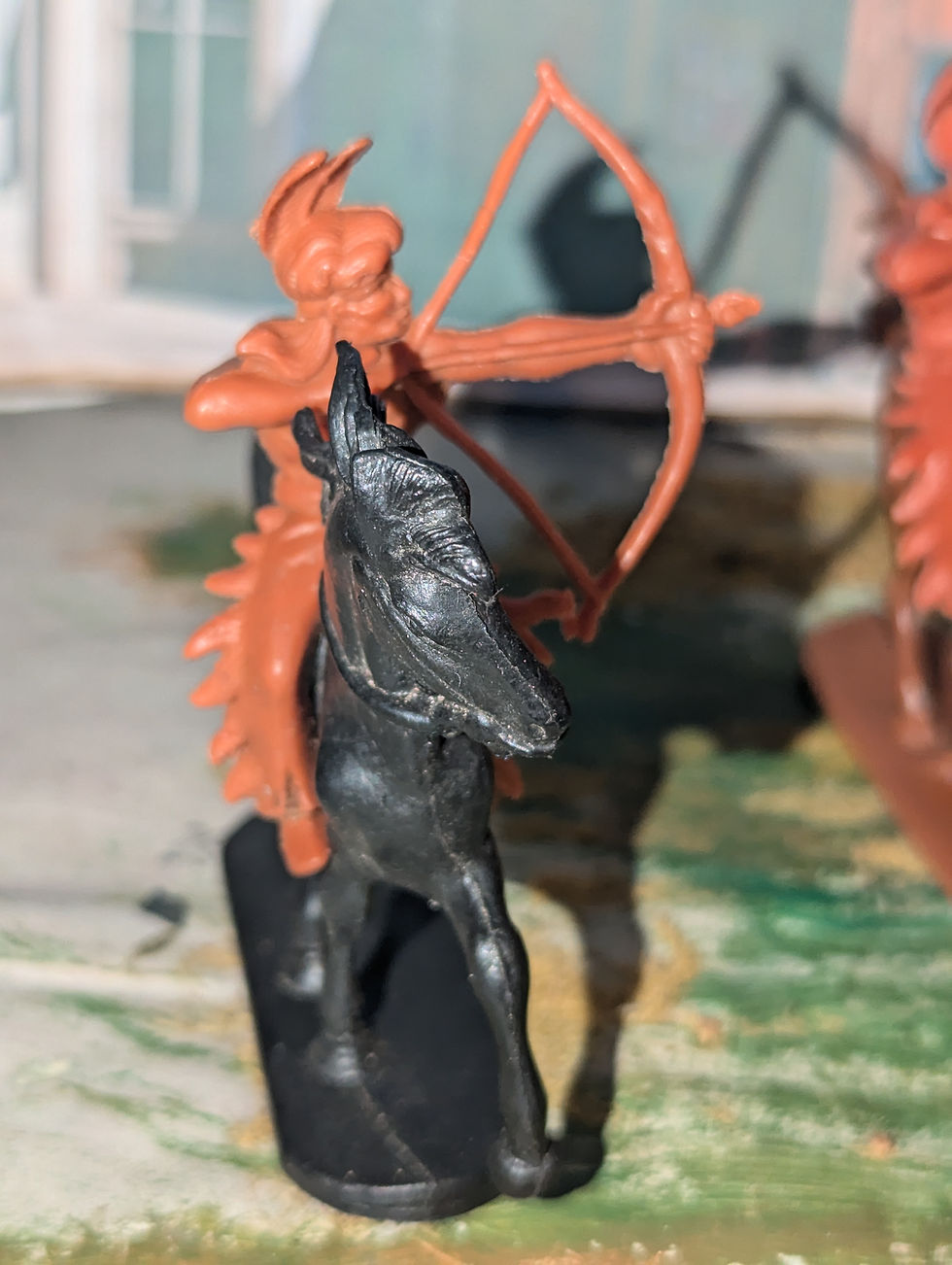 Thumbnail: Jean Hoeffler Assorted Plastic Mounted Indians Figures 54mm