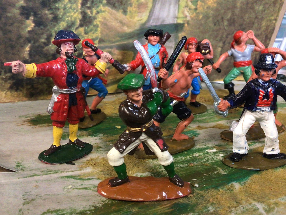 Thumbnail: Charben 54mm Painted Pirates  X 9 Full set 1970's
