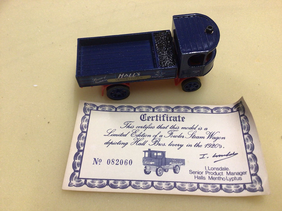 Thumbnail: Fowler Steam Wagon Hall's Mentho-Lyptus, Ltd Ed. Certificate / Boxed Lorry Truck
