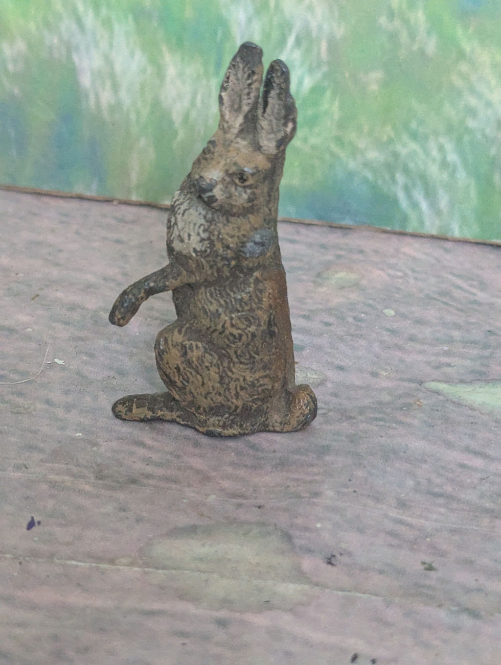 Thumbnail: Rare Unknown Maker Lead Large Standing Hare PreWar