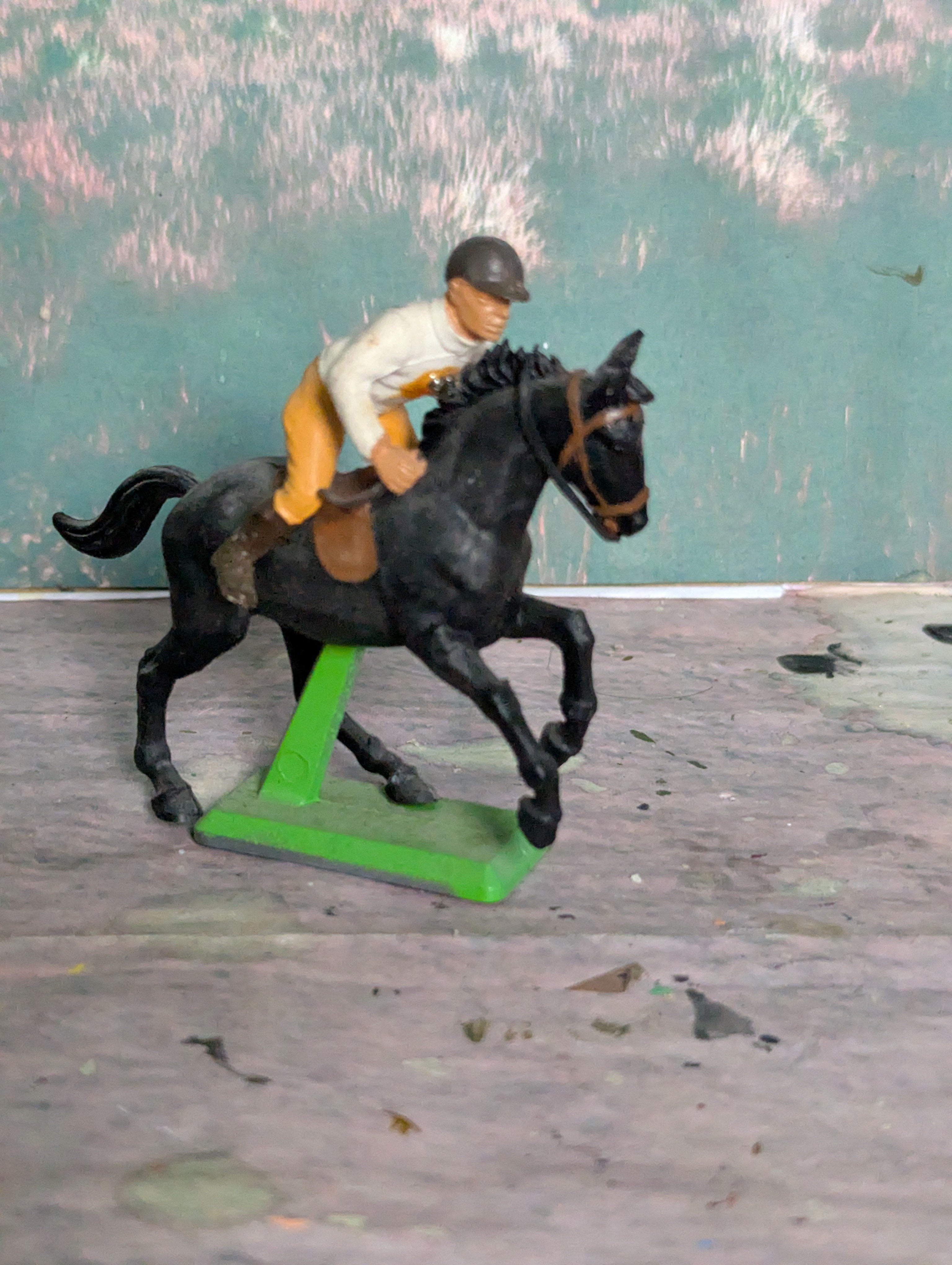 Vintage Britain's Deetail Show Jumping Horse and Male Rider