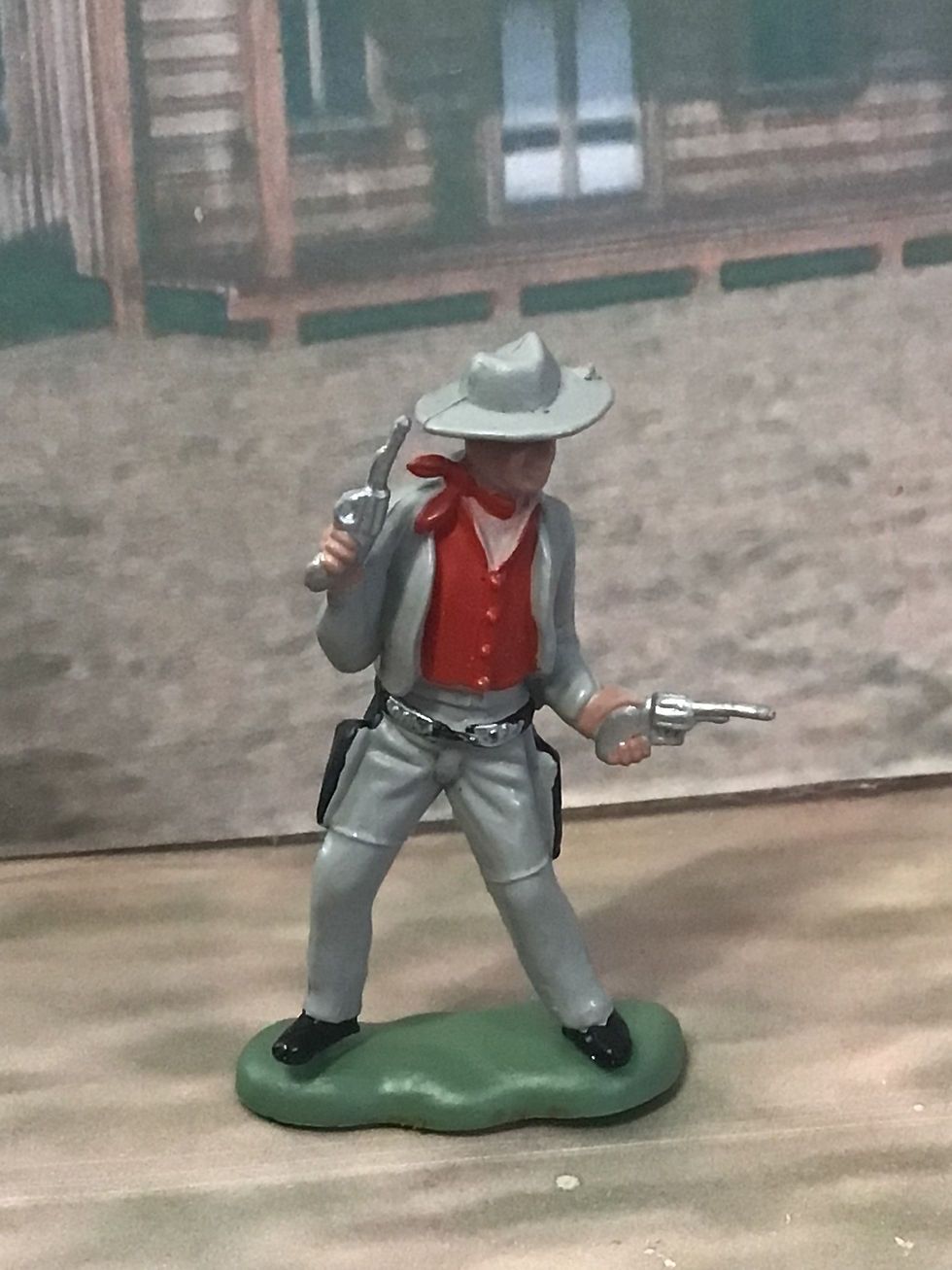Thumbnail: Britains Ltd Herald Cowboy with Two Pistols Red Shirt no.34
