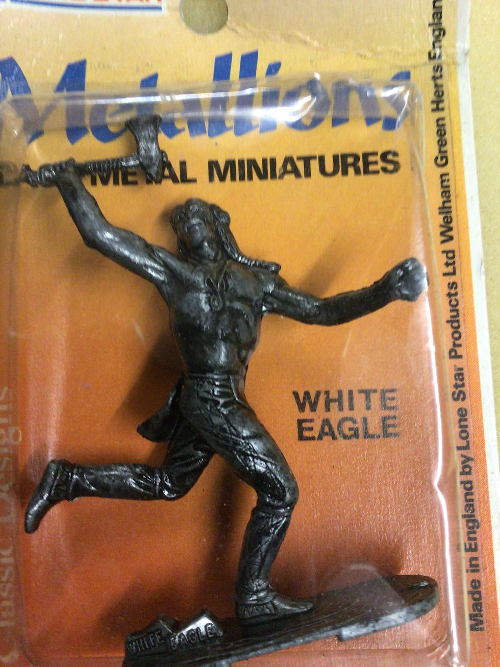 Thumbnail: Vintage White Eagle Lone Star Metallions Cast Metal Mini Figure