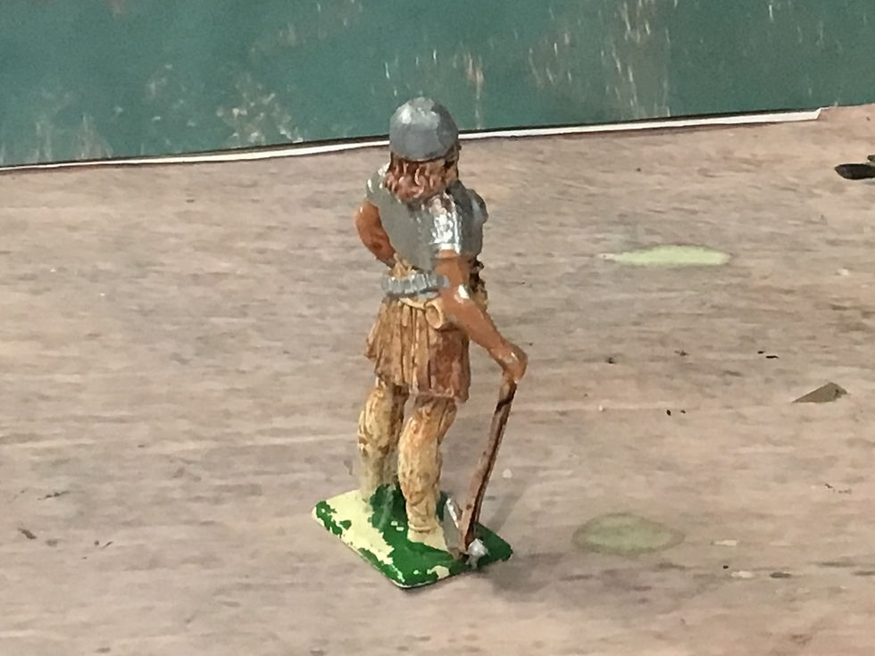 Thumbnail: Vintage Cherilea Plastic Saxon with Axe Figures Painted 70 mm