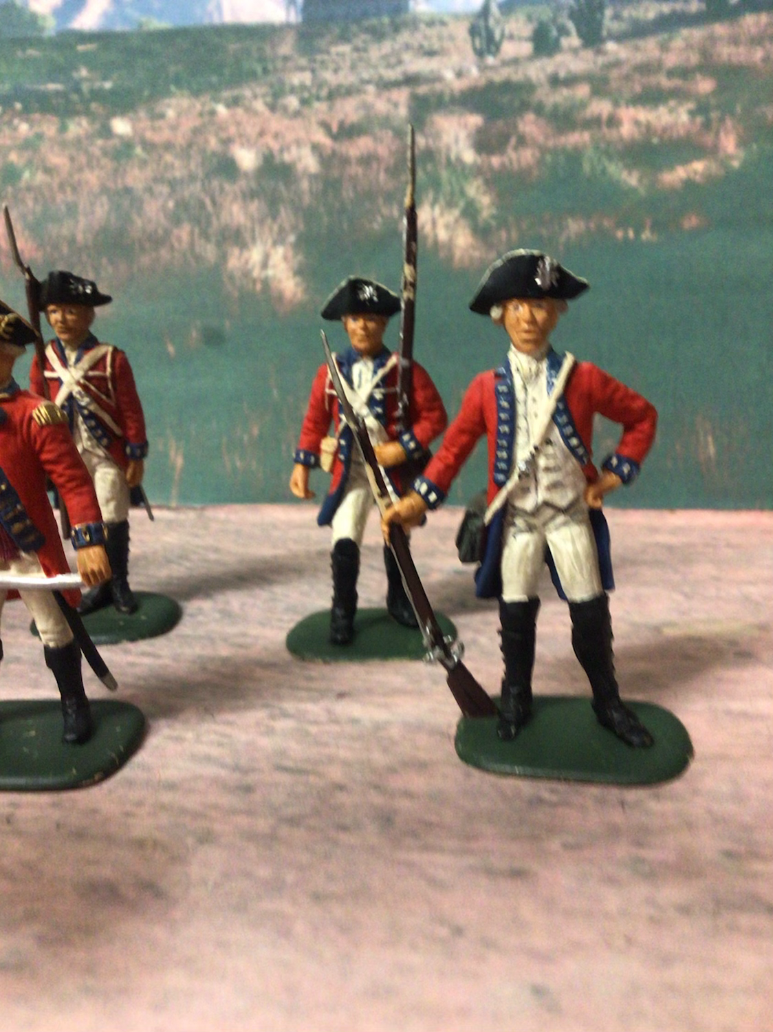 Call to Arms 7 x British Infantry AWI Painted Plastic Figures 54m