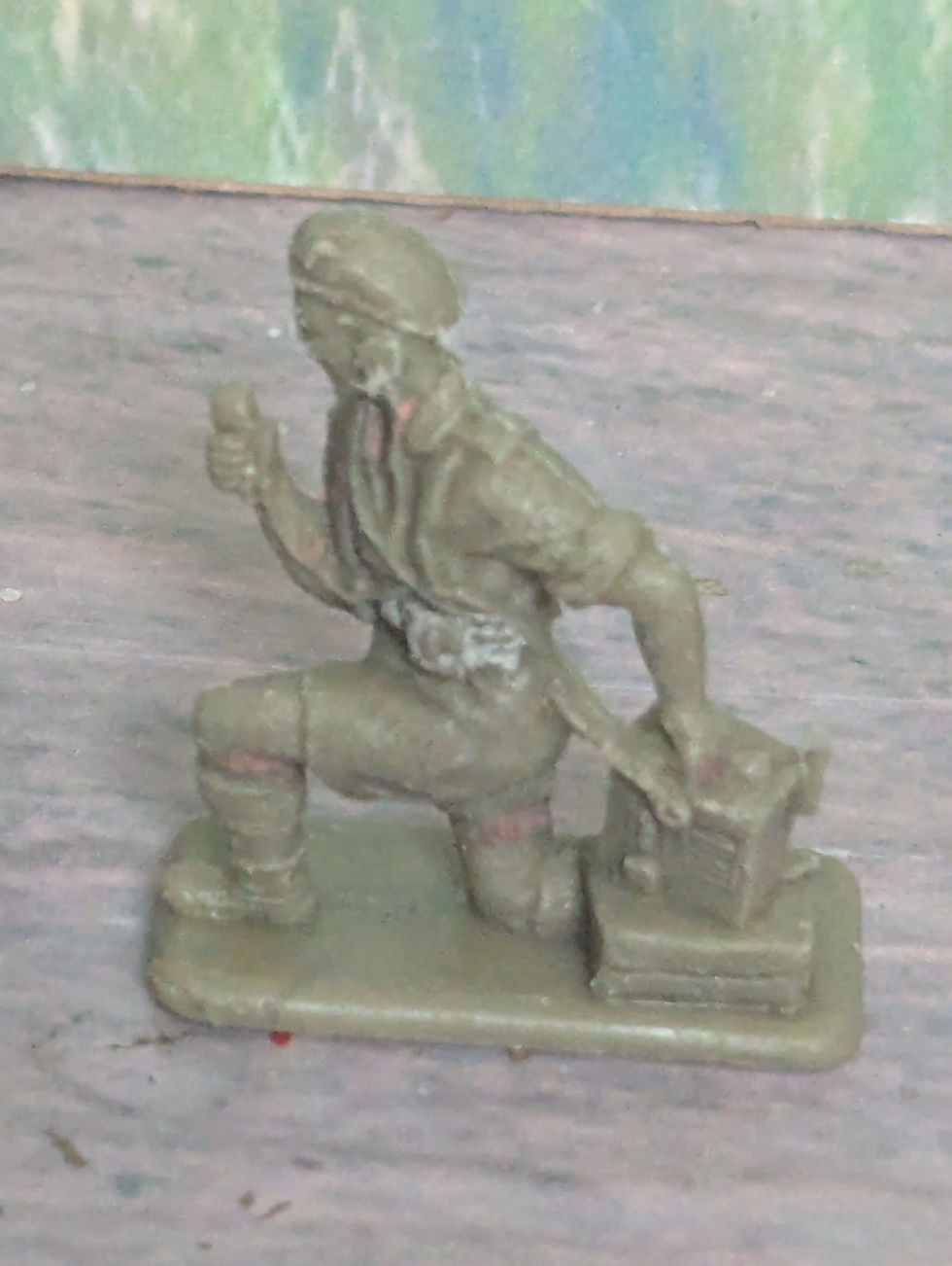 Thumbnail: Vintage Crescent British Desert Infantry Radioman Plastic Figure