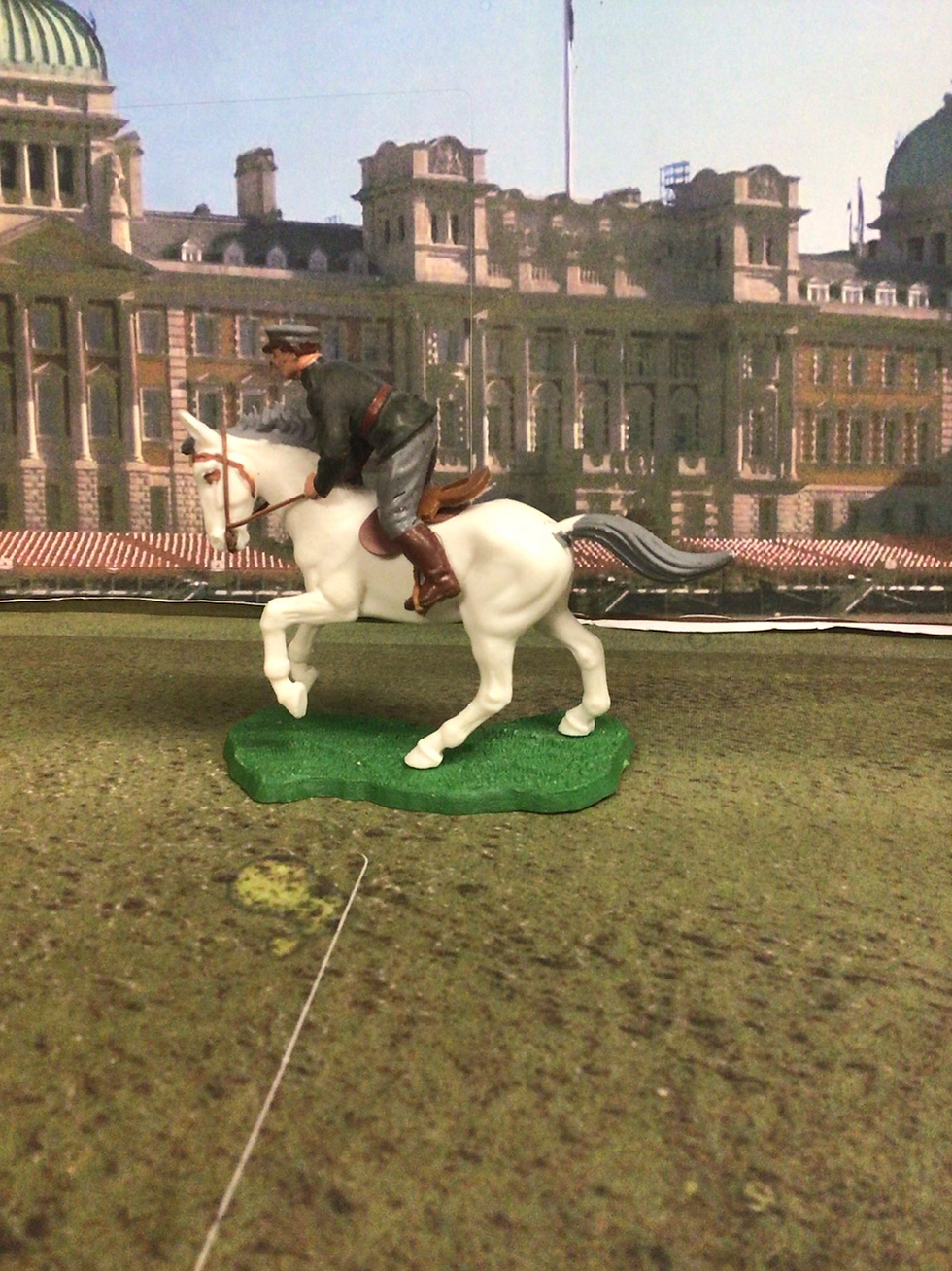 Thumbnail: Vintage Britains LTD Show Jumping Horse and Military Rider