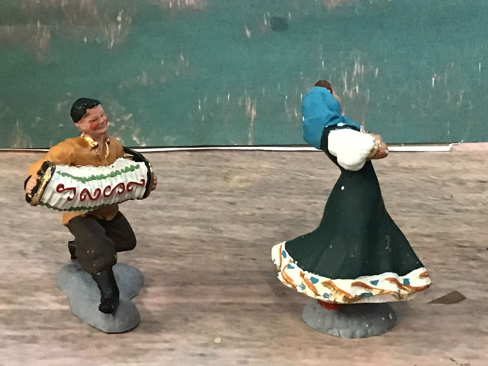 Thumbnail: Vintage Herald Original Ukrainian Ethnic Dancers  1960's Set of 2